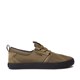 Mens Supra Low Top Shoes FLOW Olive/Black | AU-36468